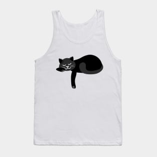 Cute Kitten Gift Idea | Sleepy Black Cat Tank Top